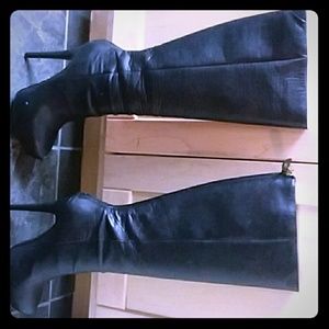 All Black Thigh High Women High Heel Boots
